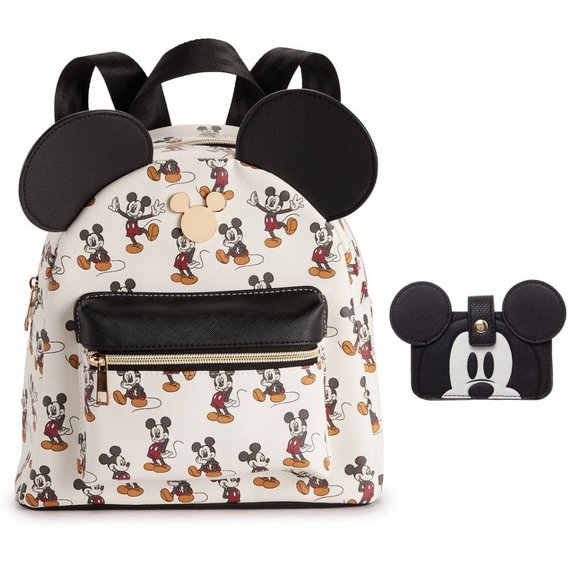 Disney Mickey Mouse Character Poses Mini Backpack with Card Wallet - Picture 1 of 8